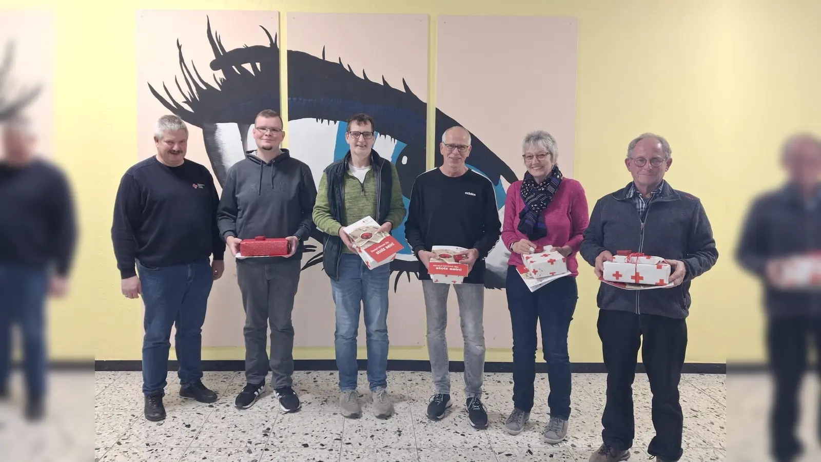 V.l.: Joachim Rempe, Bastian Schulze, Reiner Hausmann-Kenter, Michael Kleibrink, Ursula Maria Scheele, Karl-Heinz Berendes. (Foto: privat)