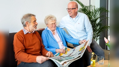 V.l.: Tagesgäste Klaus-Dieter Rehrmann, Elisabeth Meise und Leitung Markus Grewe. (Foto: privat)