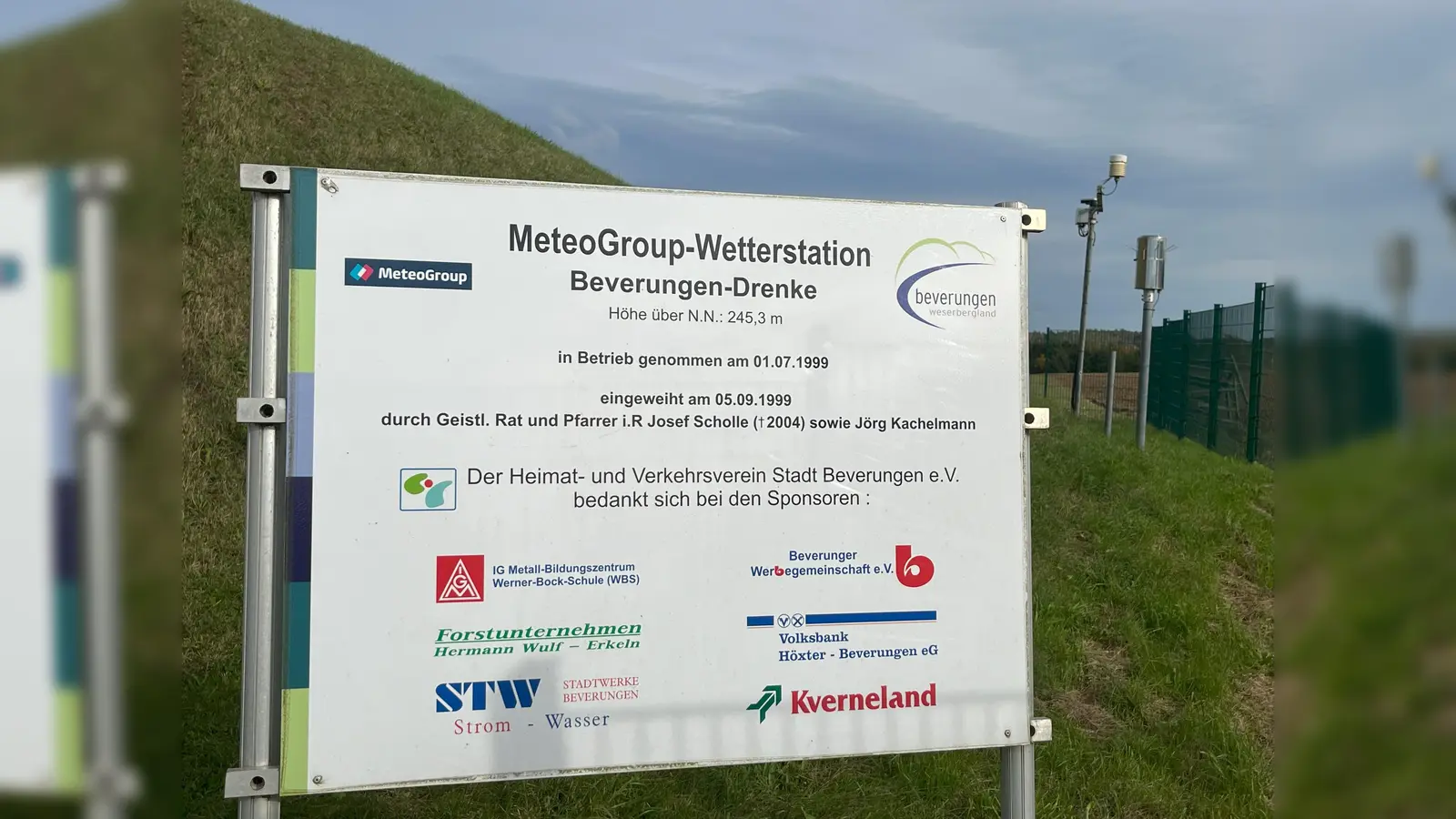 Die Wetterstation am Wasserhochbehälter in Drenke wurde im September 1999 eingeweiht. (Foto: Frank Matthias)