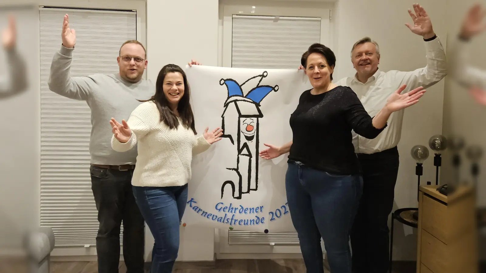 Der Vorstand der „Gehrdener Karnevalsfreunde 2023” mit Ruben Terbach, Silke Standaert, Corinna Adorf, Guido Zech (v.l.). (Foto: privat)